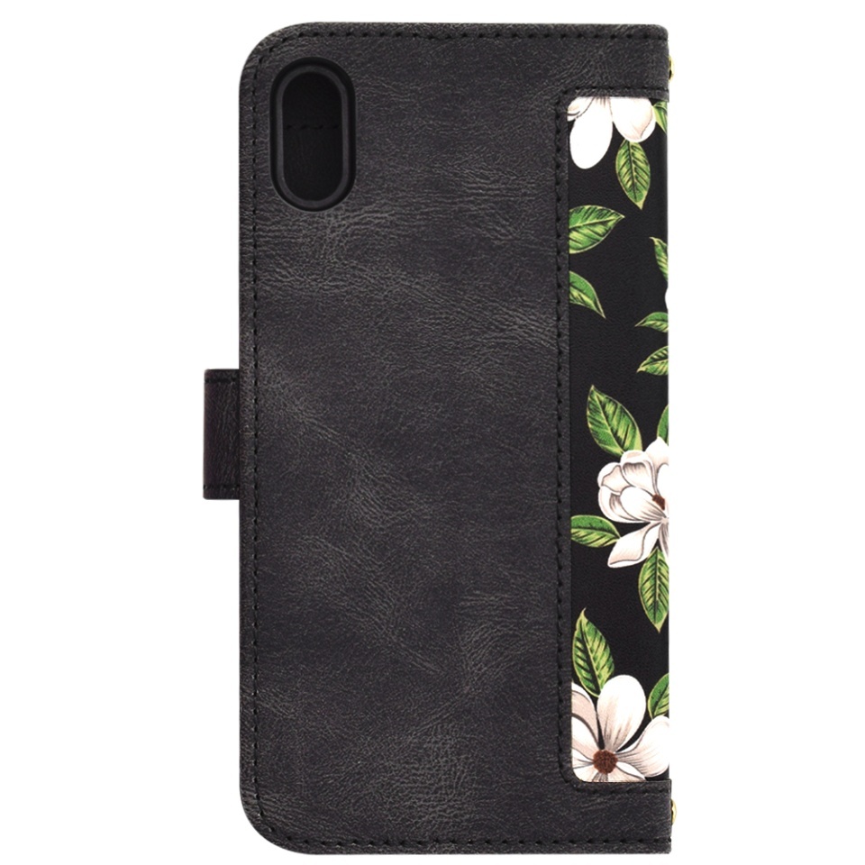 Husa pentru iPhone X, iPhone 10 / XS, SKYDDAR INNOVATION, Flipcraft din Piele Ecologică, Stand Integrat, Buzunare pentru Carduri, set cu sticker, Negru - 2 | YEO