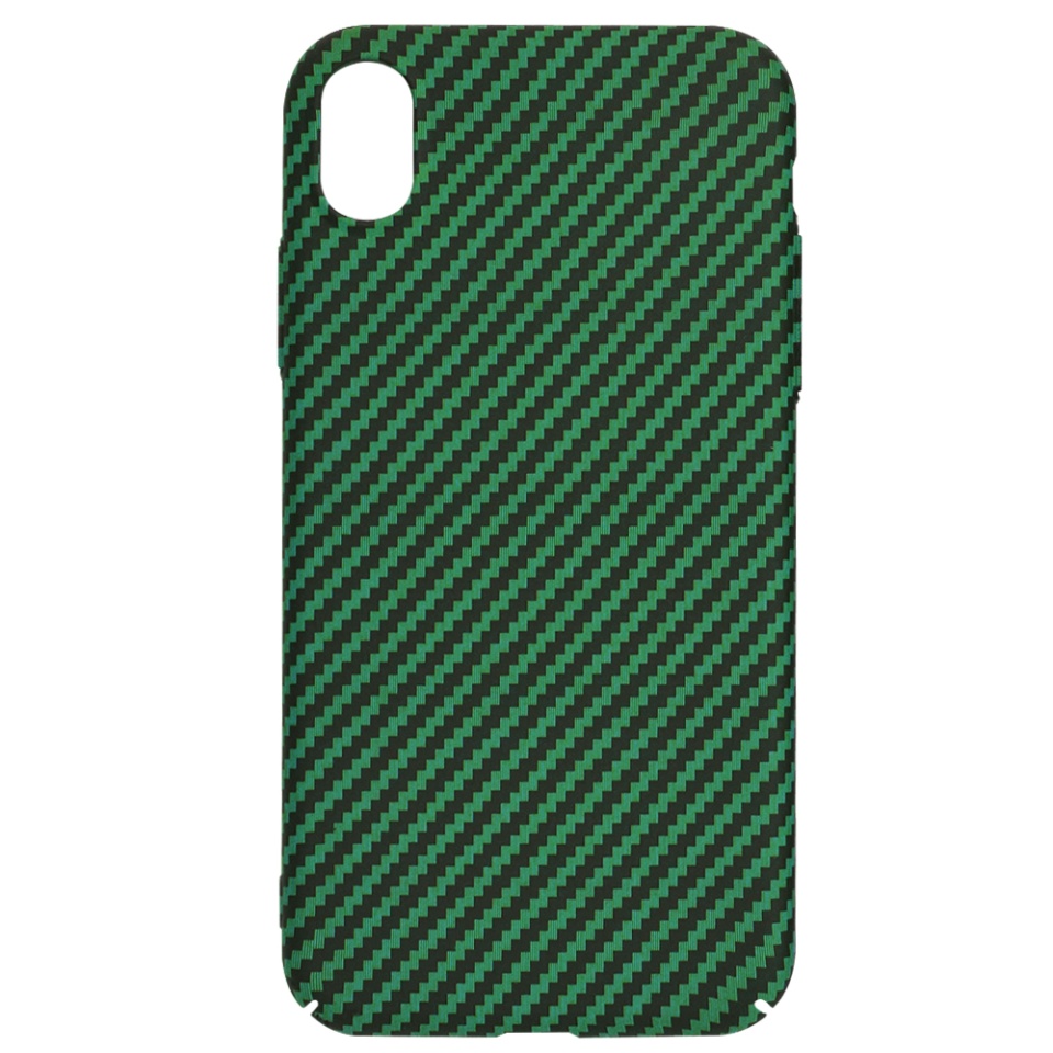 Husa pentru iPhone XR, Finisaj Premium cu Textura de Carbon, Design Elegant, SKDR CarbonFlex - Verde - 3 | YEO