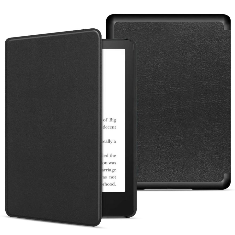 Husa pentru Kindle Paperwhite 6 (2024) / 6 Signature Edition (2024) / Colorsoft Signature Edition (2024), SKYDDAR INNOVATION, SmartCover, Negru, set cu sticker