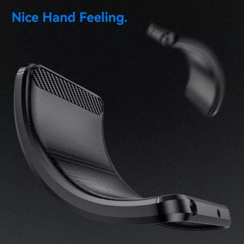 Husa pentru Motorola Edge 30 Fusion din silicon, Slim, cu textură Fibra Carbon Skyddar - Negru - 3 | YEO