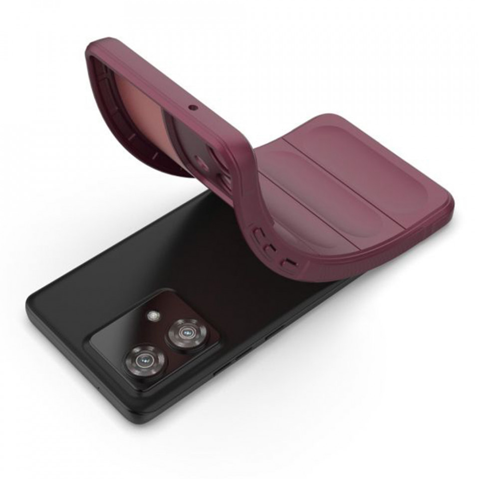 Husa pentru Motorola Edge 40 Neo eleganta, din silicon mat, SKDR Vogue - Bordo - 3 | YEO