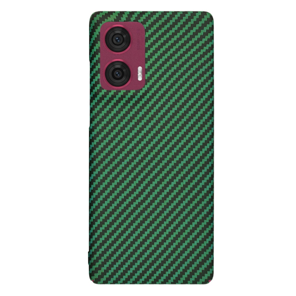 Husa pentru Motorola Edge 50 Fusion, Finisaj Premium cu Textura de Carbon, Design Elegant, SKDR CarbonFlex - Verde - 1 | YEO