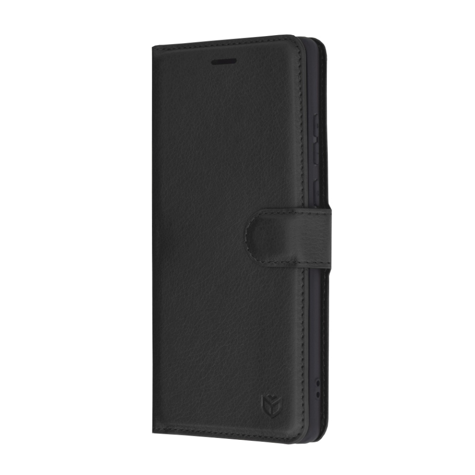 Husa pentru Motorola Edge 50 Fusion, SKYDDAR INNOVATION, Leather Folio tip Carte, cu Portofel Interior, Finisaje Premium, set cu sticker, Negru - 3 | YEO