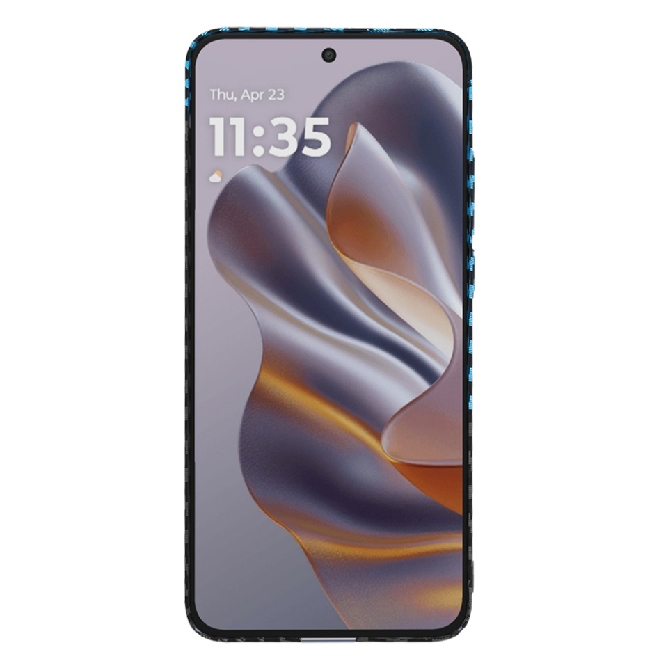 Husa pentru Motorola Edge 50 Neo / ThinkPhone 25, Finisaj Premium cu Textura de Carbon, Design Elegant, SKDR CarbonFlex - Bleu - 1 | YEO