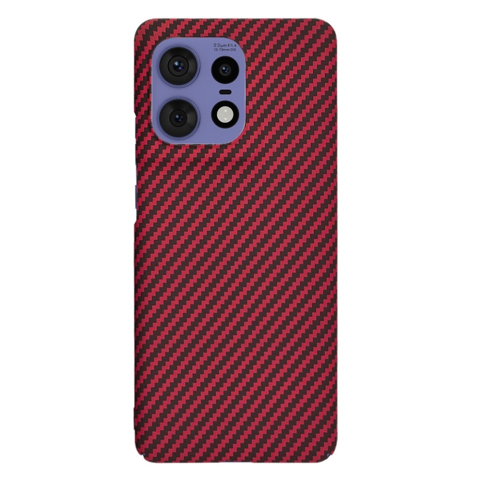 Husa pentru Motorola Edge 50 Pro, SKYDDAR INNOVATION, textura carbon, Carbonite FiberShell, set cu sticker, Rosu, - 2 | YEO
