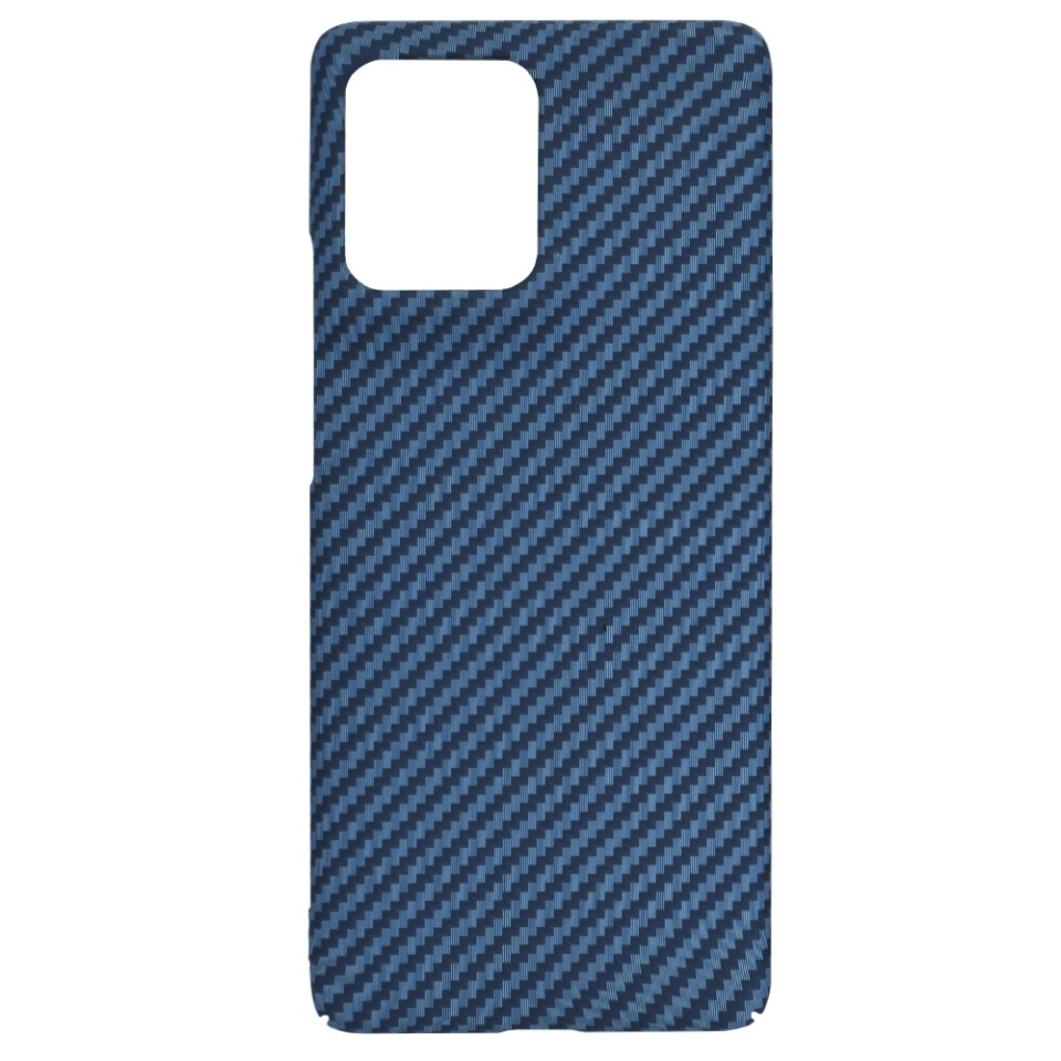 Husa pentru Motorola Edge 50, SKYDDAR INNOVATION, textura carbon, Carbonite FiberShell, set cu sticker, Cyan, - 3 | YEO