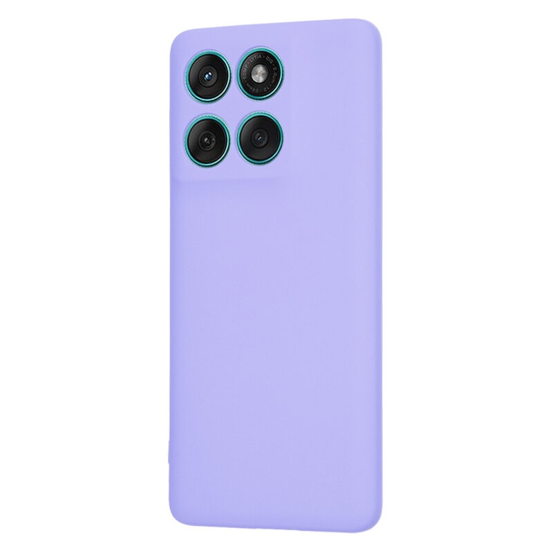 Husa pentru Motorola Edge 60 Fusion, SKYDDAR INNOVATION, din Silicon Catifelat, SoftElegance , Violet, set cu sticker - 2 | YEO