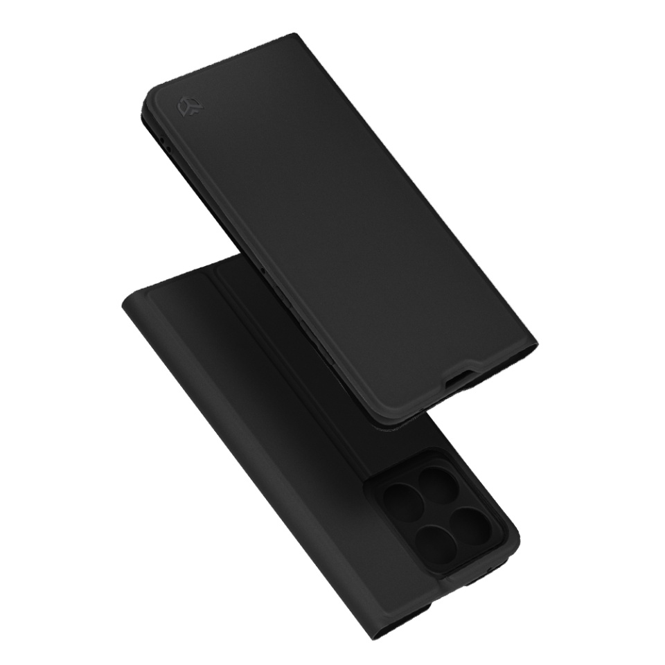 Husa pentru Motorola Edge 60 Fusion, SKYDDAR INNOVATION, Magskin Book, tip Carte cu Portofel Interior, Negru, set cu sticker - 2 | YEO