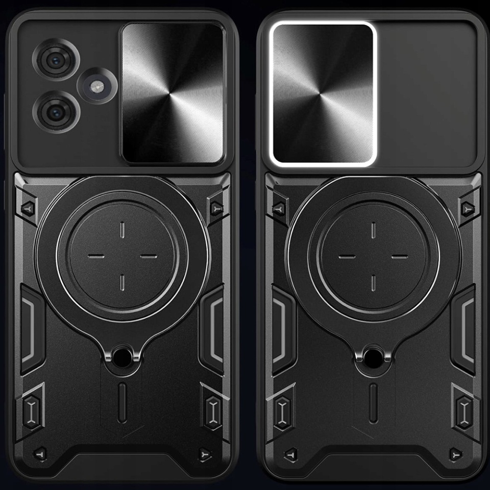 Husa pentru Motorola Edge 60 Fusion, SKYDDAR INNOVATION, SafeCover, Inel Magnetic, Protectie Camera, Negru, set cu sticker - 6