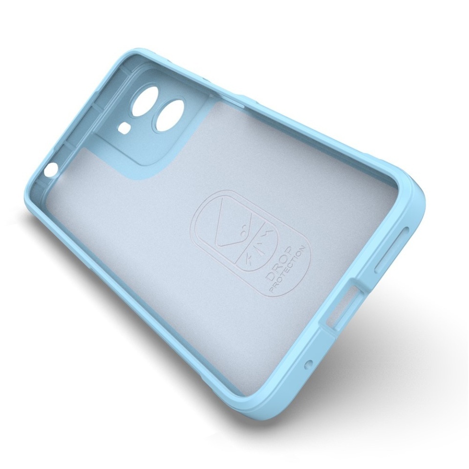 Husa pentru Motorola Moto G05 / Moto E15, SKYDDAR INNOVATION, Magic Shield, din Silicon Mat, set cu sticker, Bleu - 3 | YEO