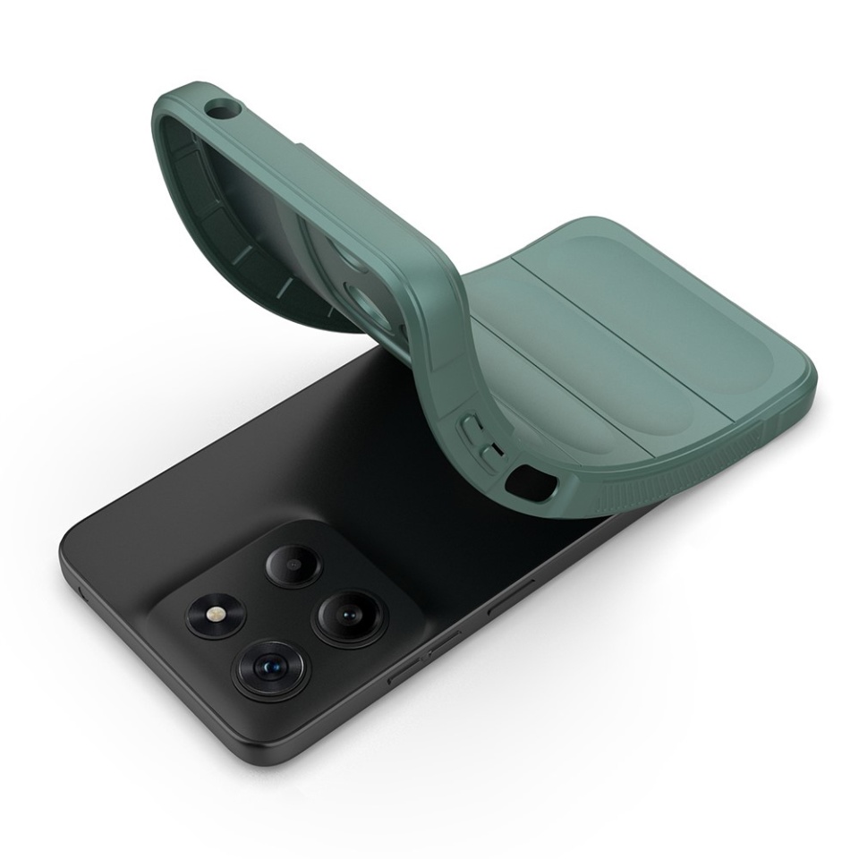 Husa pentru Motorola Moto G15 / Moto G15 Power, SKYDDAR INNOVATION, Magic Shield, din Silicon Mat, set cu sticker, Verde - 3 | YEO