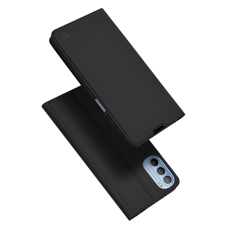 Husa pentru Motorola Moto G31 / Moto G41, SKYDDAR INNOVATION, Magskin Book, tip Carte cu Portofel Interior, set cu sticker, Negru