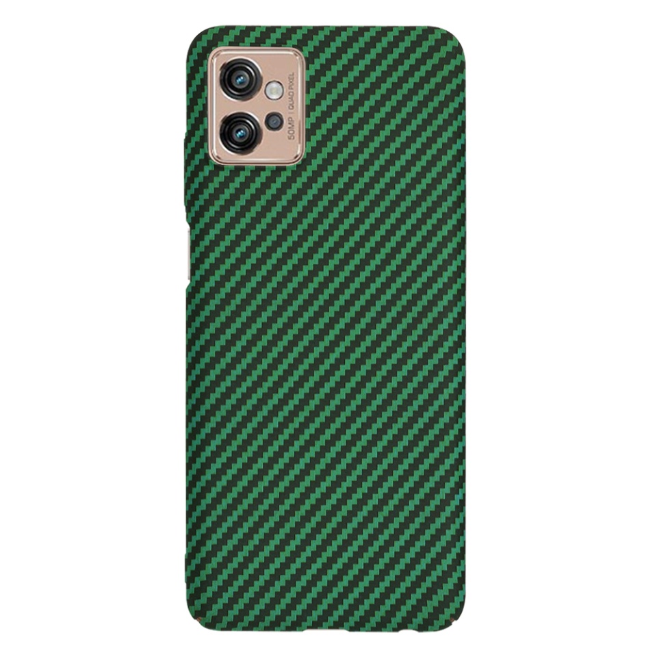 Husa pentru Motorola Moto G32, Finisaj Premium cu Textura de Carbon, Design Elegant, SKDR CarbonFlex - Verde - 2 | YEO