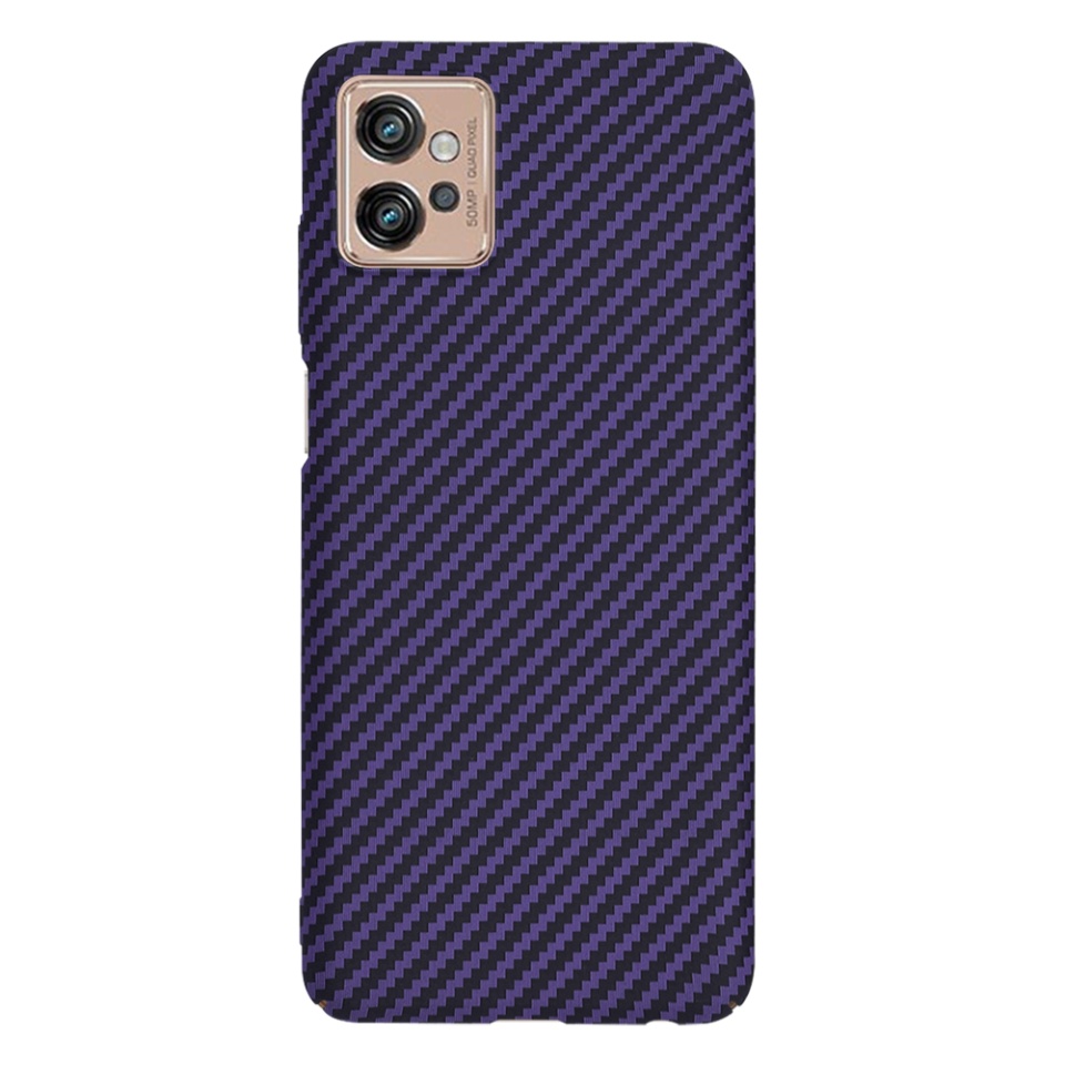 Husa pentru Motorola Moto G32, Finisaj Premium cu Textura de Carbon, Design Elegant, SKDR CarbonFlex - Mov - 2 | YEO