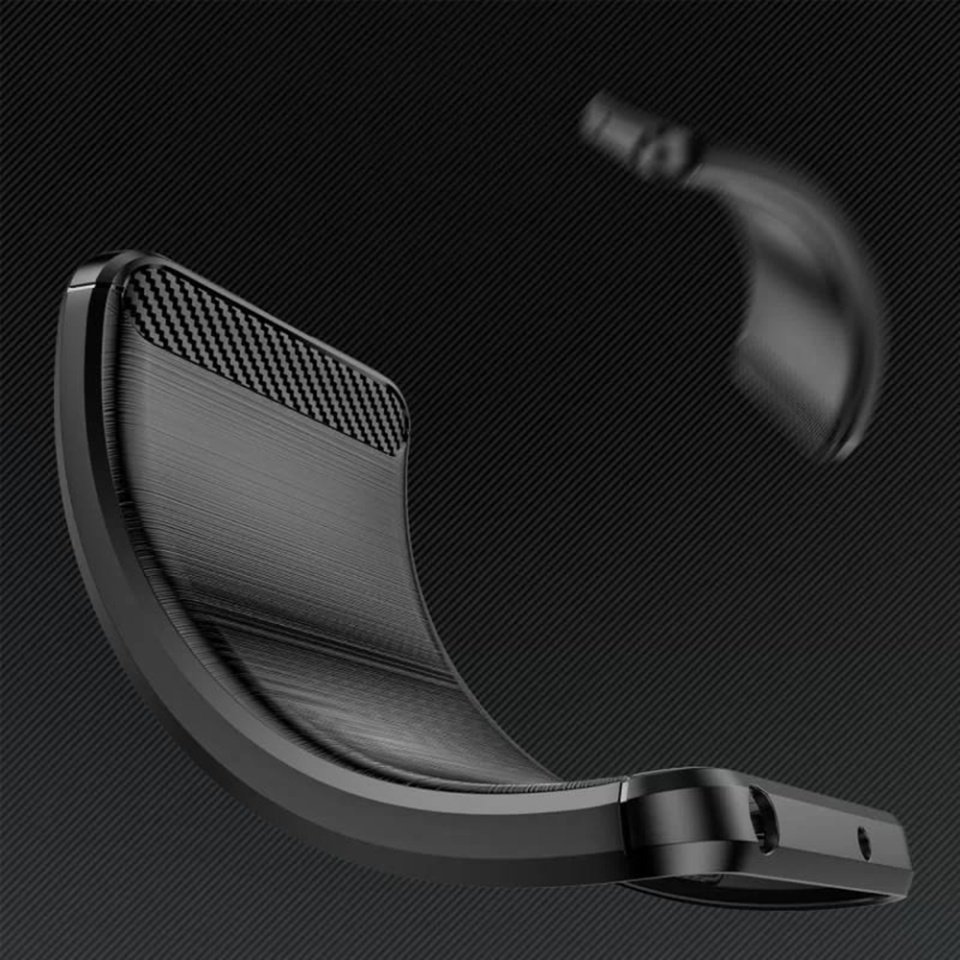 Husa pentru Motorola Moto G53 / Moto G23 / Moto G13, SKYDDAR INNOVATION, Carbon Silicone, din Silicon Slim, cu textura Fibra Carbon, set cu sticker, Negru - 3 | YEO