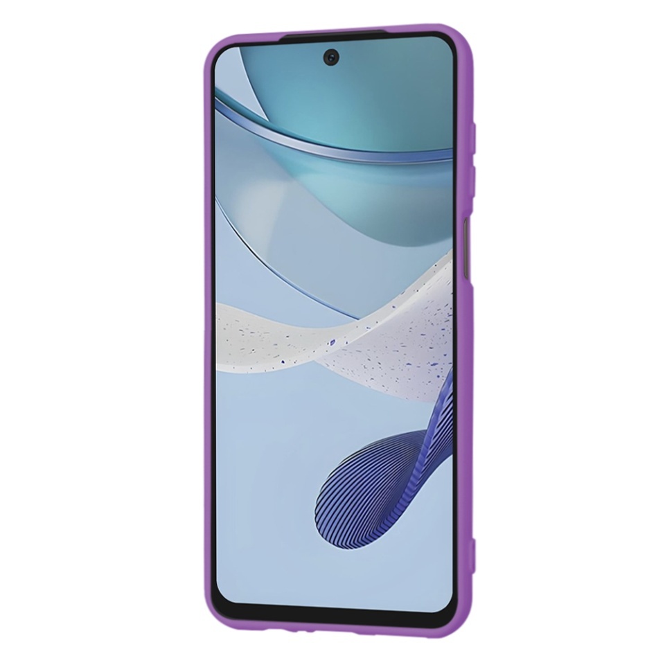 Husa pentru Motorola Moto G53, SKYDDAR INNOVATION, din Silicon Catifelat, SoftElegance, set cu sticker, Mov - 1 | YEO