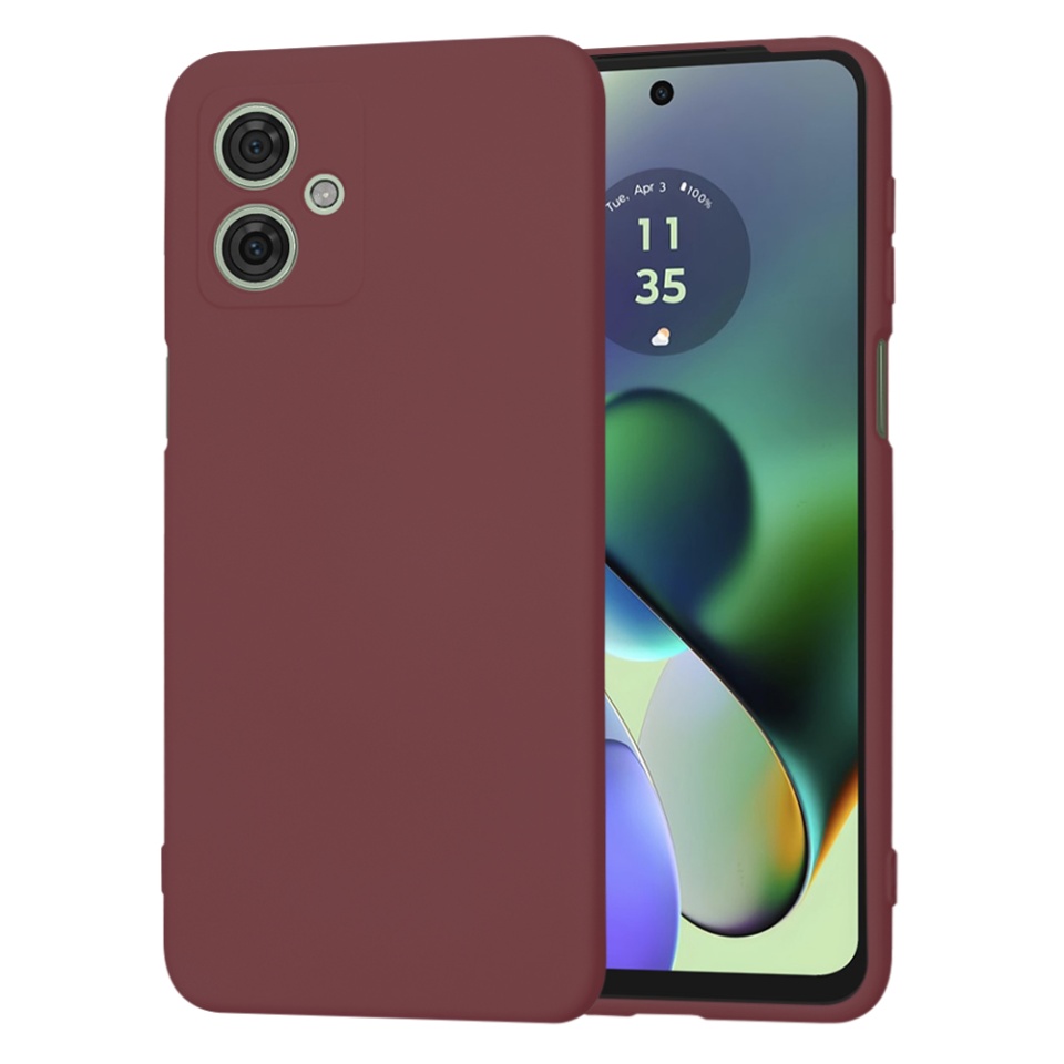 Husa pentru Motorola Moto G55 din Silicon Catifelat, Protectie Premium, Skyddar SoftElegance - Bordo