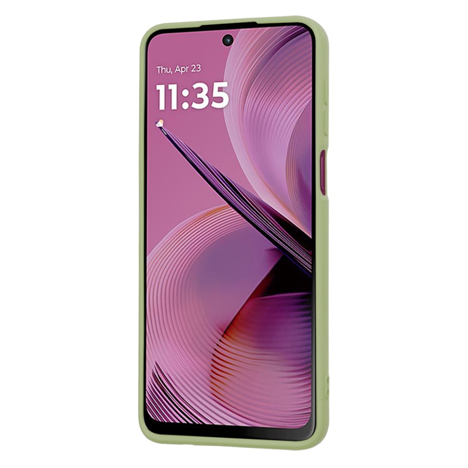 Husa pentru Motorola Moto G55 din Silicon Catifelat, Protectie Premium, Skyddar SoftElegance - Verde - 2 | YEO