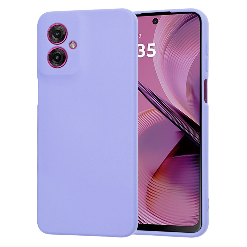 Husa pentru Motorola Moto G55, SKYDDAR INNOVATION, din Silicon Catifelat, SoftElegance, set cu sticker, Violet
