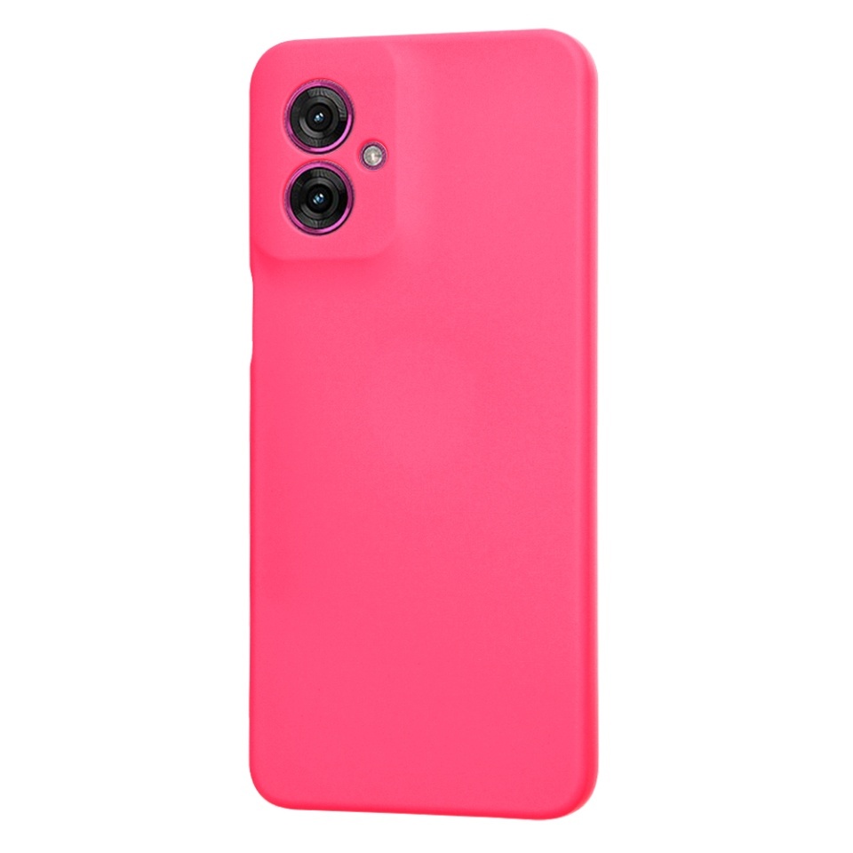 Husa pentru Motorola Moto G55, SKYDDAR INNOVATION, din Silicon Catifelat, SoftElegance, set cu sticker, Fucsia - 2 | YEO