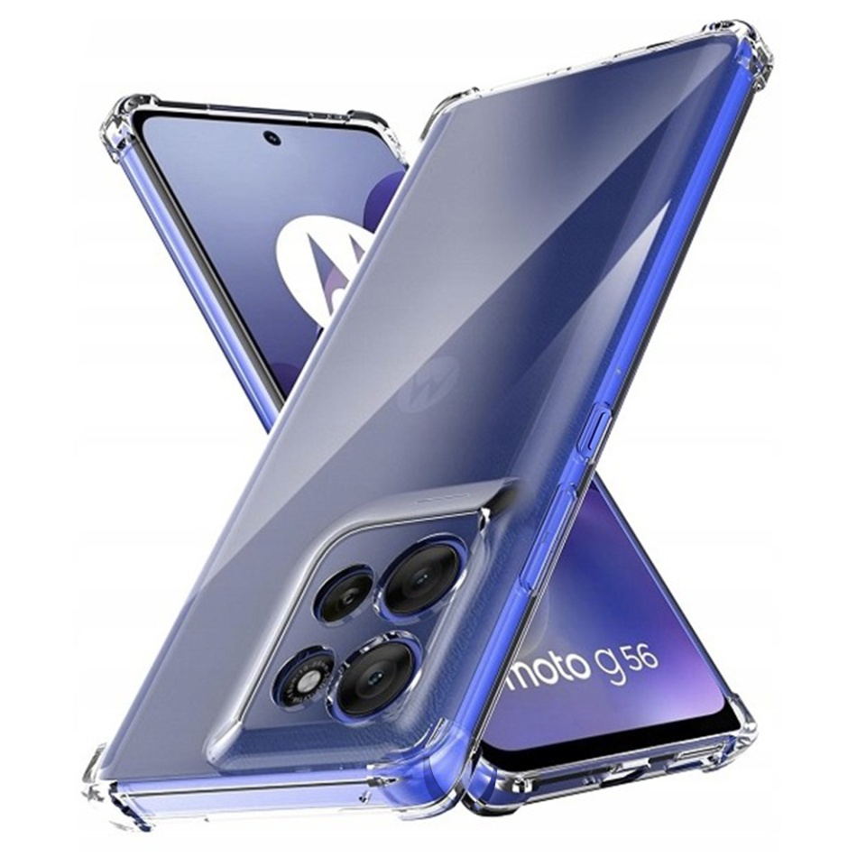 Husa pentru Motorola Moto G56, SKYDDAR INNOVATION, Shockproof Clear Silicone, Silicon Slim, set cu sticker, Transparenta