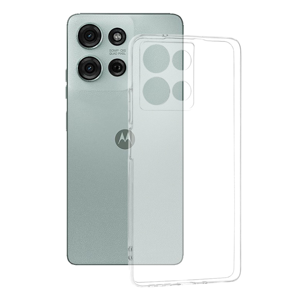 Husa pentru Motorola Moto G75, SKYDDAR INNOVATION, ClearGuard, din silicon transparent, set cu sticker, Transparenta