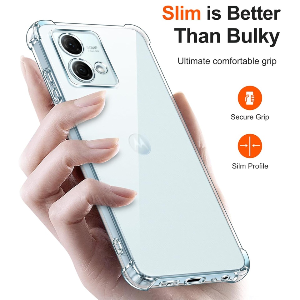 Husa pentru Motorola Moto G84 , SKYDDAR INNOVATION, Shockproof Clear din Silicon Slim, Transparenta, set cu sticker - 1 | YEO