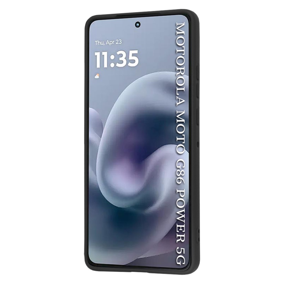 Husa pentru Motorola Moto G86 Power, SKYDDAR INNOVATION, din Silicon Catifelat, SoftElegance, set cu sticker, Negru - 1 | YEO