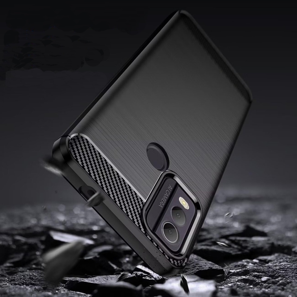 Husa pentru Nokia C22 din Silicon Premium, Slim, cu textura Fibra Carbon - Albastru - 2 | YEO