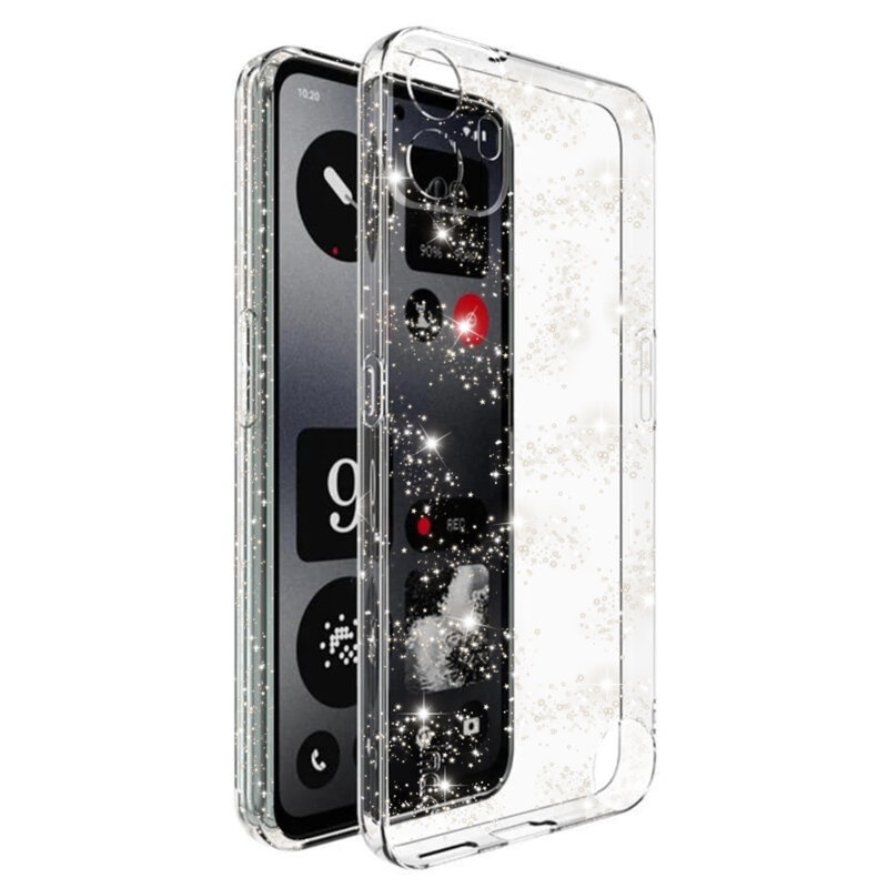 Husa pentru Nothing CMF Phone 1 din Silicon TPU cu Sclipici, Design Elegant si Ultra Subtire, SKDR Shine - Transparenta