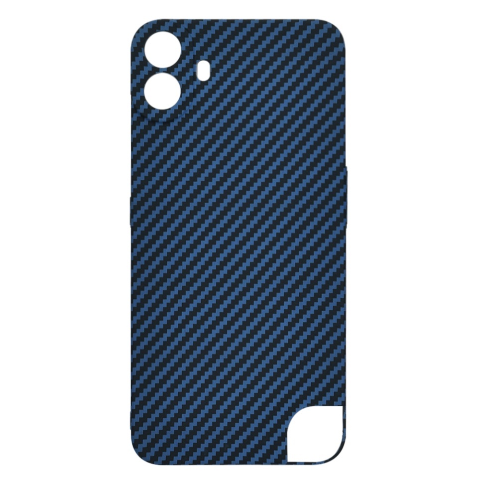 Husa pentru Nothing CMF Phone 1, SKYDDAR INNOVATION, textura carbon, Carbonite FiberShell, set cu sticker, Cyan, - 3 | YEO