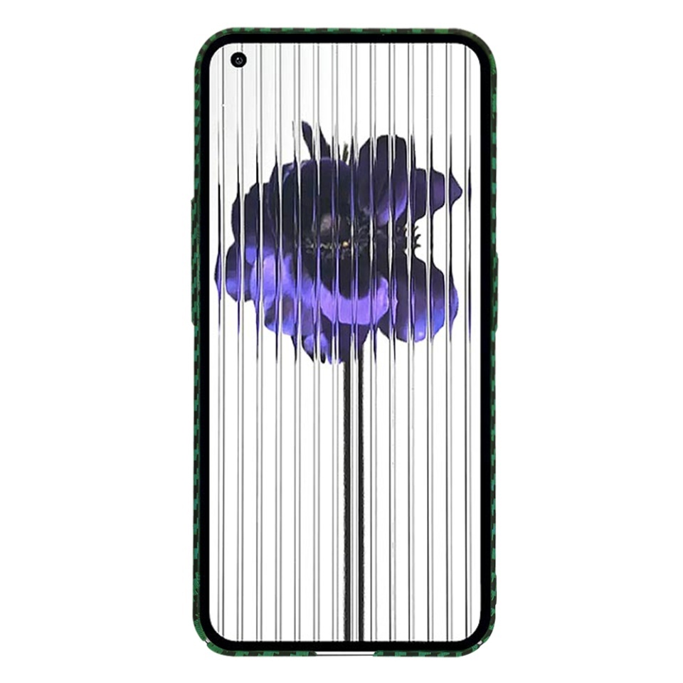 Husa pentru Nothing Phone (1), SKYDDAR INNOVATION, textura carbon, Carbonite FiberShell, set cu sticker, Verde, - 1 | YEO