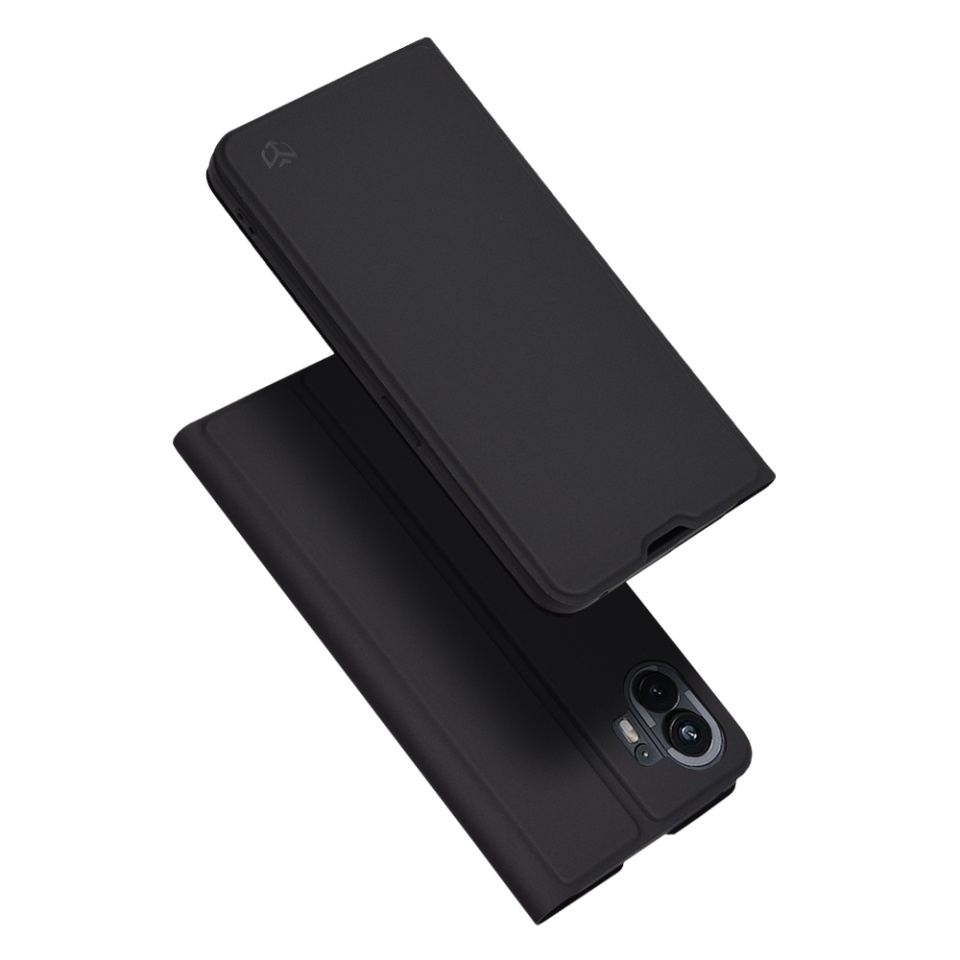 Husa pentru Nothing Phone (2), SKYDDAR INNOVATION, Magskin Book, tip Carte cu Portofel Interior, set cu sticker, Negru