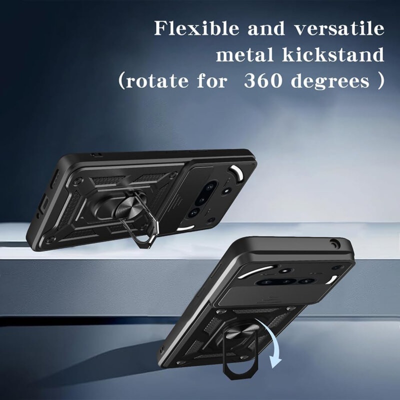 Husa pentru Nothing Phone (3a), SKYDDAR INNOVATION, CamShield, Negru, set cu sticker - 2 | YEO