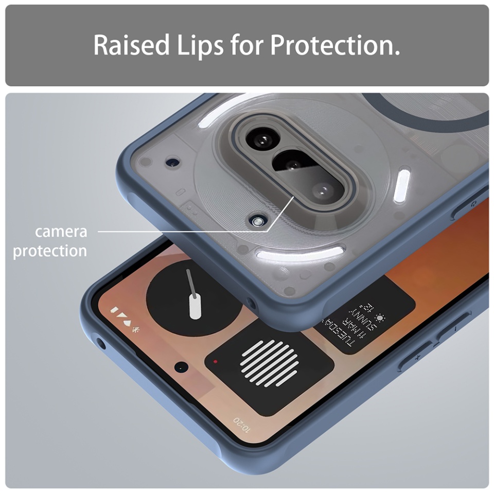 Husa pentru Nothing Phone (3a), SKYDDAR INNOVATION, HaloFrost MagSafe II, Antisoc, set cu sticker, Bleumarin - 2 | YEO
