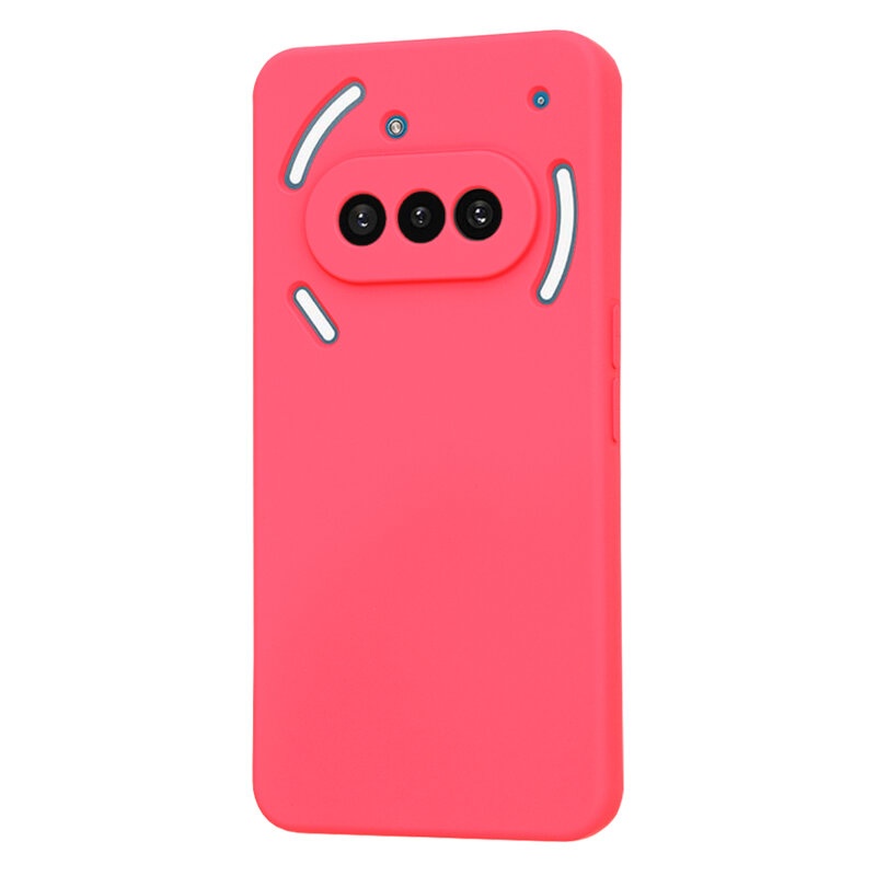 Husa pentru Nothing Phone (3a), SKYDDAR INNOVATION, SoftElegance din Silicon Catifelat, set cu sticker, Fucsia - 2 | YEO