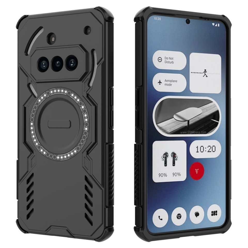 Husa pentru Nothing Phone (3a), SKYDDAR INOVATION, ArmorMag, Magsafe, set cu sticker, Negru - 1 | YEO