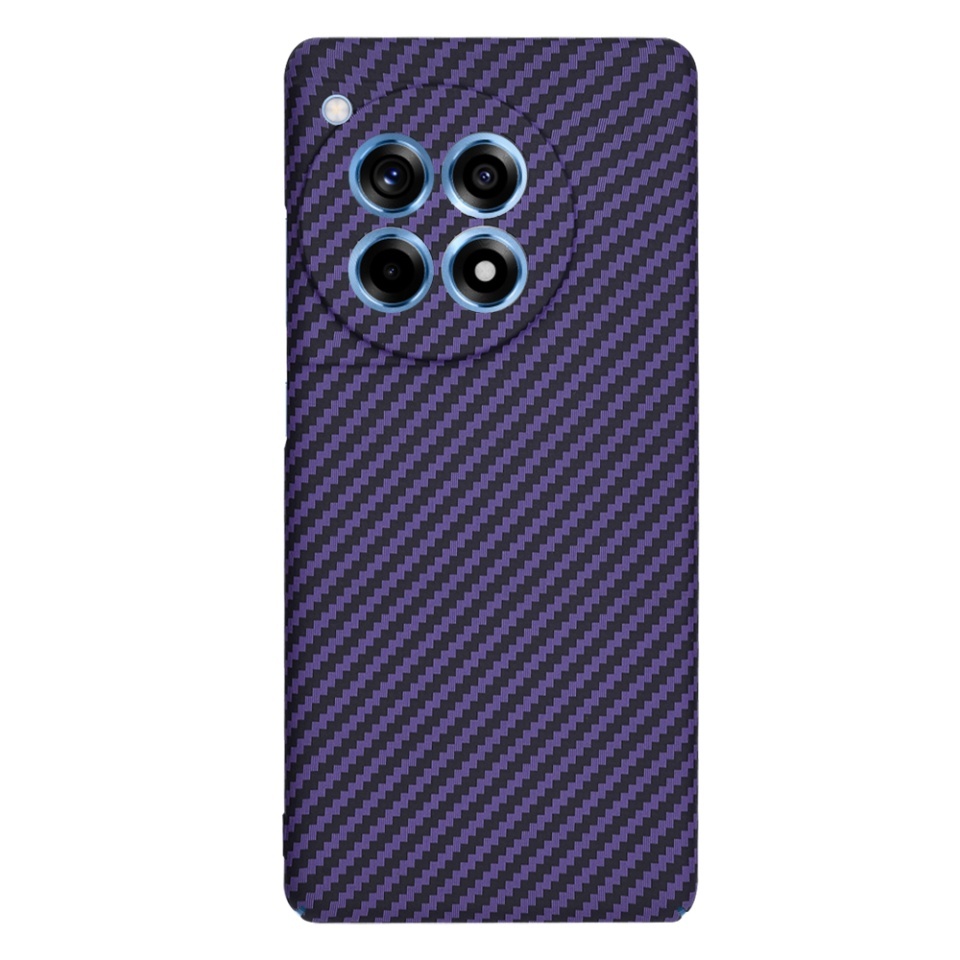 Husa pentru OnePlus 12R, SKYDDAR INNOVATION, textura carbon, Carbonite FiberShell, set cu sticker, Mov, - 2 | YEO