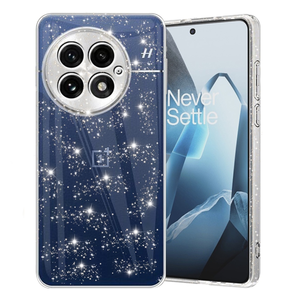 Husa pentru OnePlus 13, SKYDDAR INNOVATION, SparkleSkin din Silicon TPU cu Sclipici, Design Elegant, set cu sticker, Transparenta