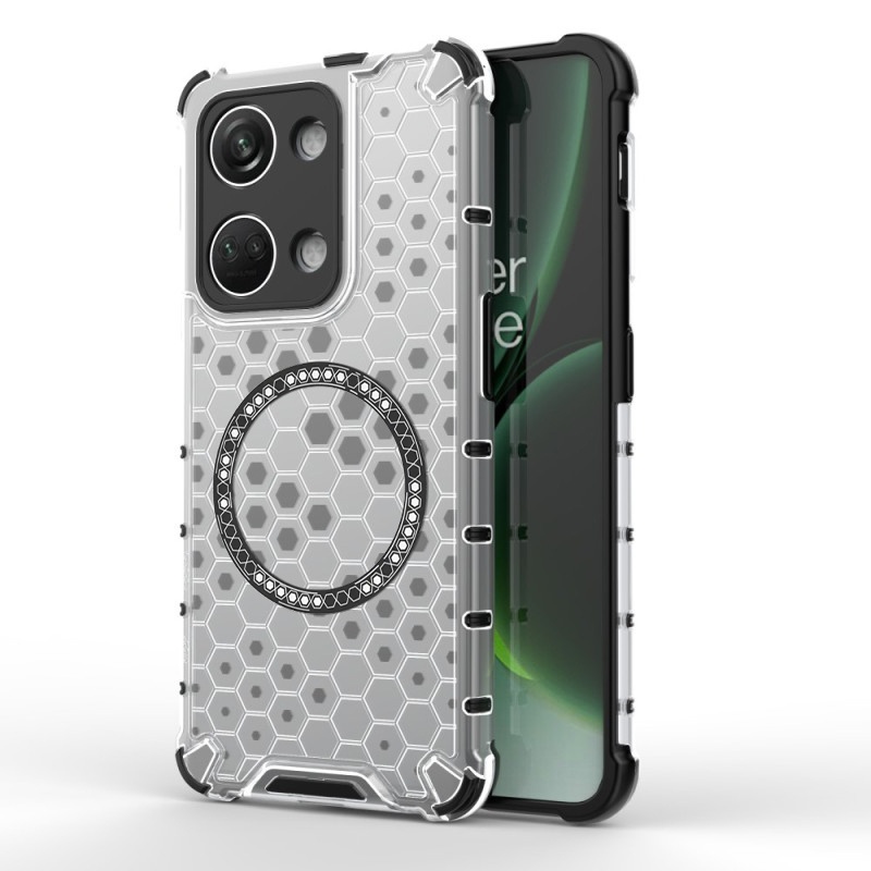 Husa pentru OnePlus Nord 3, SKYDDAR INNOVATION, HoneyComb Shield MagSafe, Alb, set cu sticker