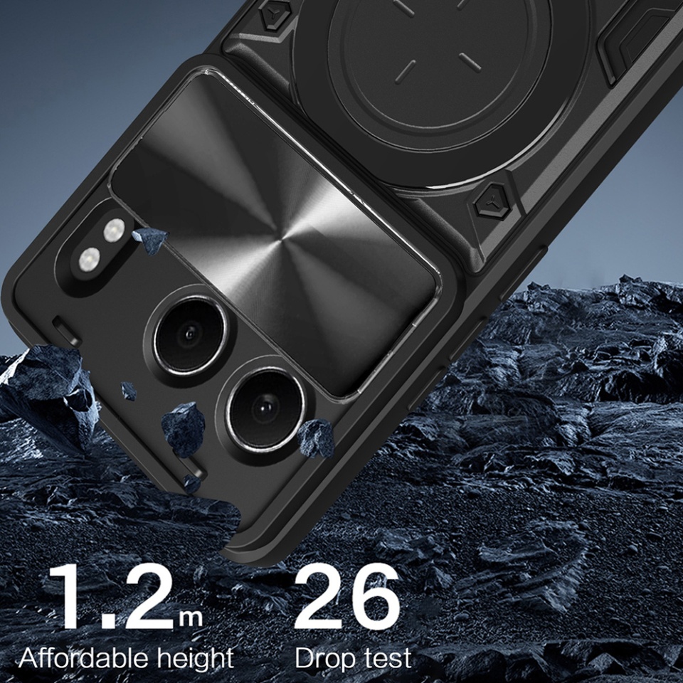 Husa pentru OnePlus Nord 4, SKYDDAR INNOVATION, CamGuard Pro, Inel Magnetic, Protectie Camera, set cu sticker, Negru - 3 | YEO