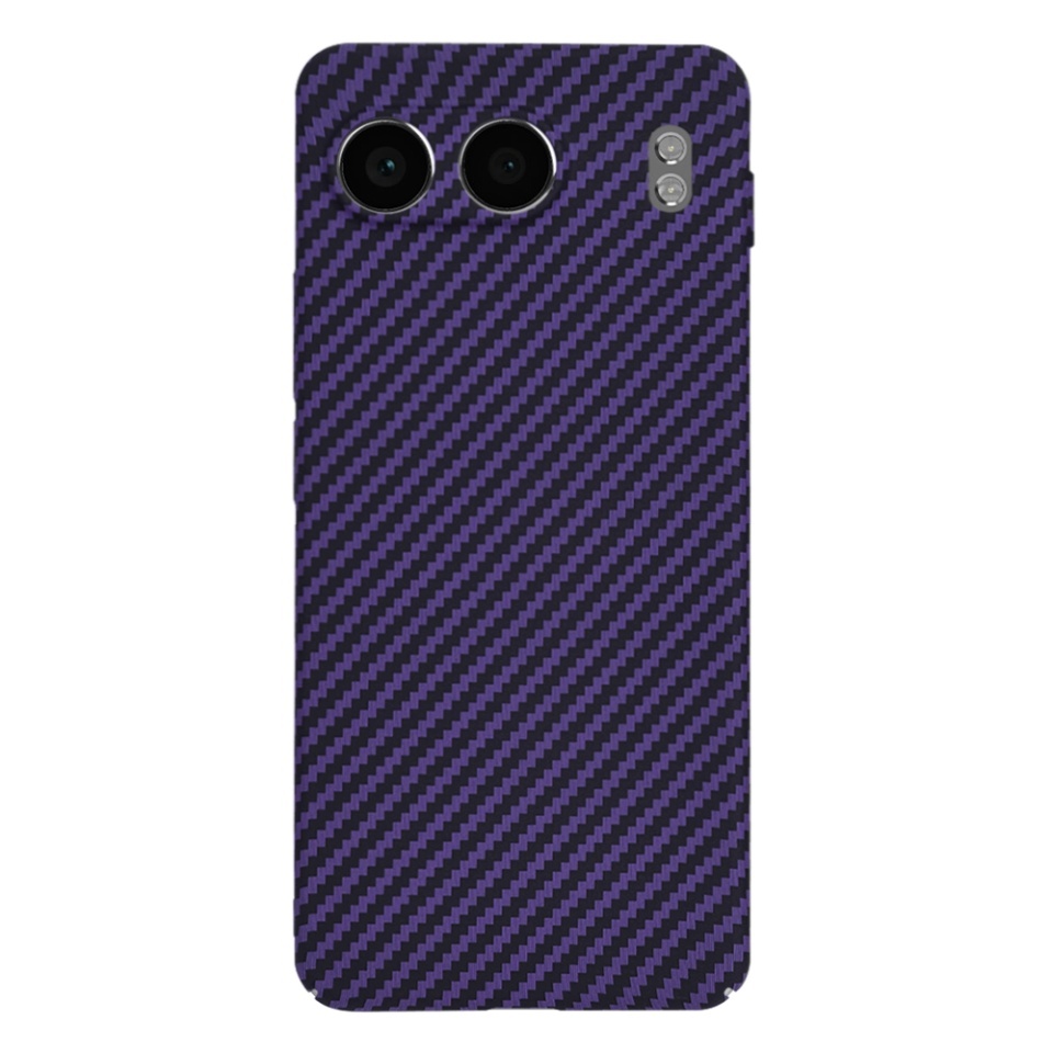 Husa pentru OnePlus Nord 4, SKYDDAR INNOVATION, textura carbon, Carbonite FiberShell, set cu sticker, Mov, - 2 | YEO