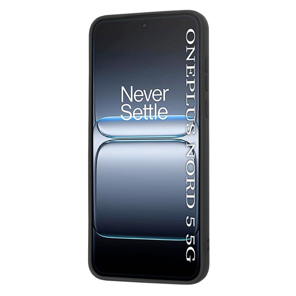 Husa pentru OnePlus Nord 5, SKYDDAR INNOVATION, din Silicon Catifelat, SoftElegance, set cu sticker, Negru - 1 | YEO