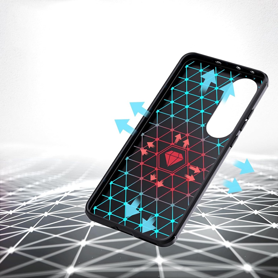 Husa pentru OnePlus Nord CE4 Lite din Silicon Premium, Slim, cu textura Fibra Carbon - Negru - 3 | YEO