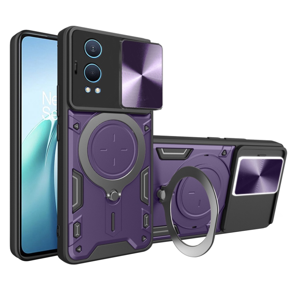 Husa pentru OnePlus Nord CE4 Lite, SKYDDAR INNOVATION, CamGuard Pro, Inel Magnetic, Protectie Camera, set cu sticker, Mov