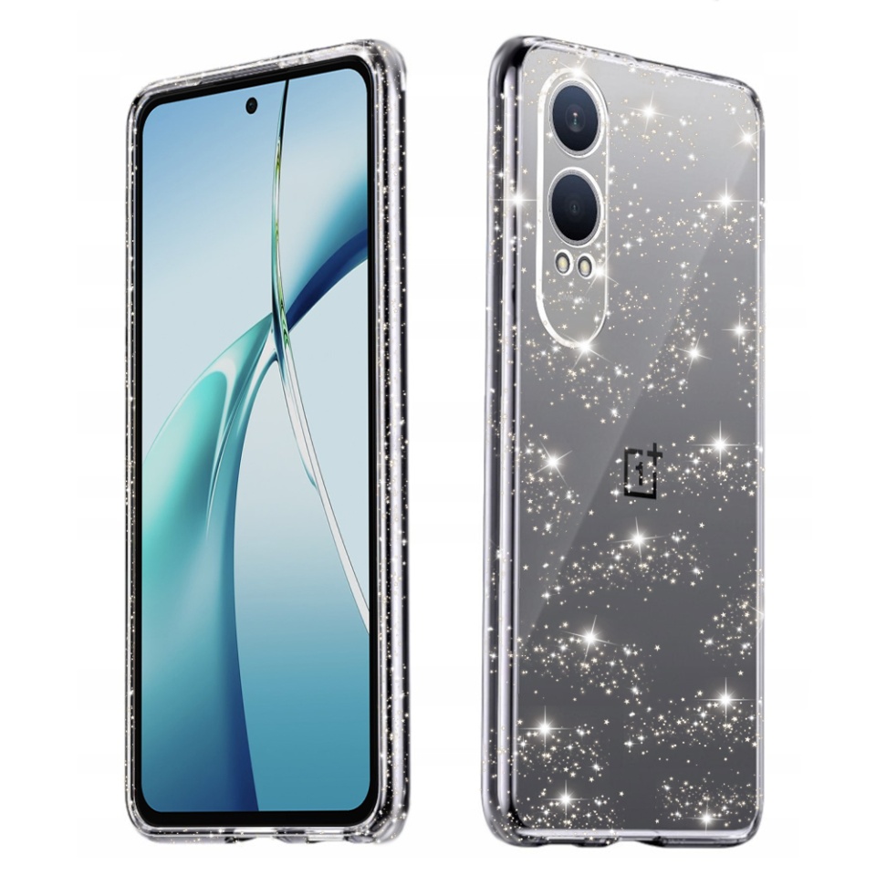 Husa pentru OnePlus Nord CE4 Lite, SKYDDAR INNOVATION, SparkleSkin din Silicon TPU cu Sclipici, Design Elegant, set cu sticker, Transparenta