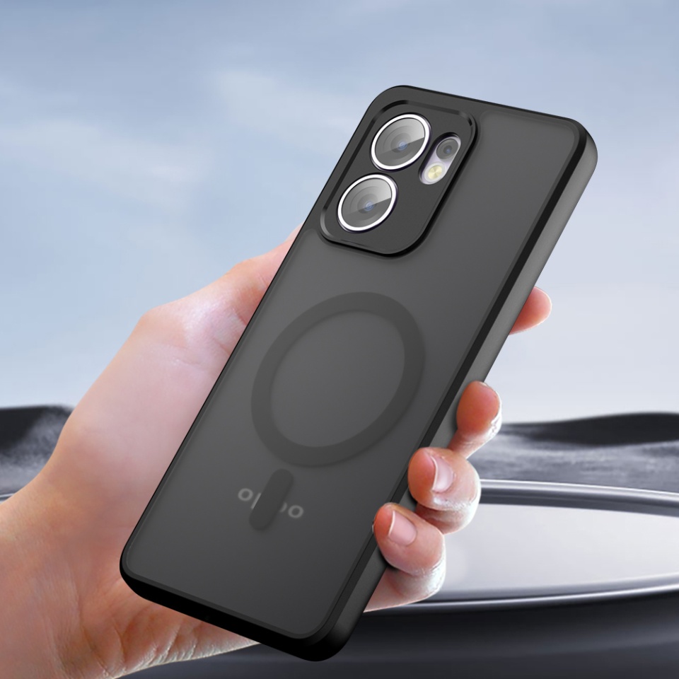 Husa pentru Oppo A5 Pro 5G / A5 Pro 4G, SKYDDAR INNOVATION, PureFrost MagSafe, AntiSoc, set cu sticker, Negru frost - 3 | YEO