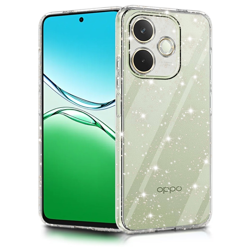 Husa pentru Oppo A5 Pro 5G / A5 Pro 4G, SKYDDAR INNOVATION, SparkleSkin din Silicon TPU cu Sclipici, Design Elegant, Transparenta, set cu sticker
