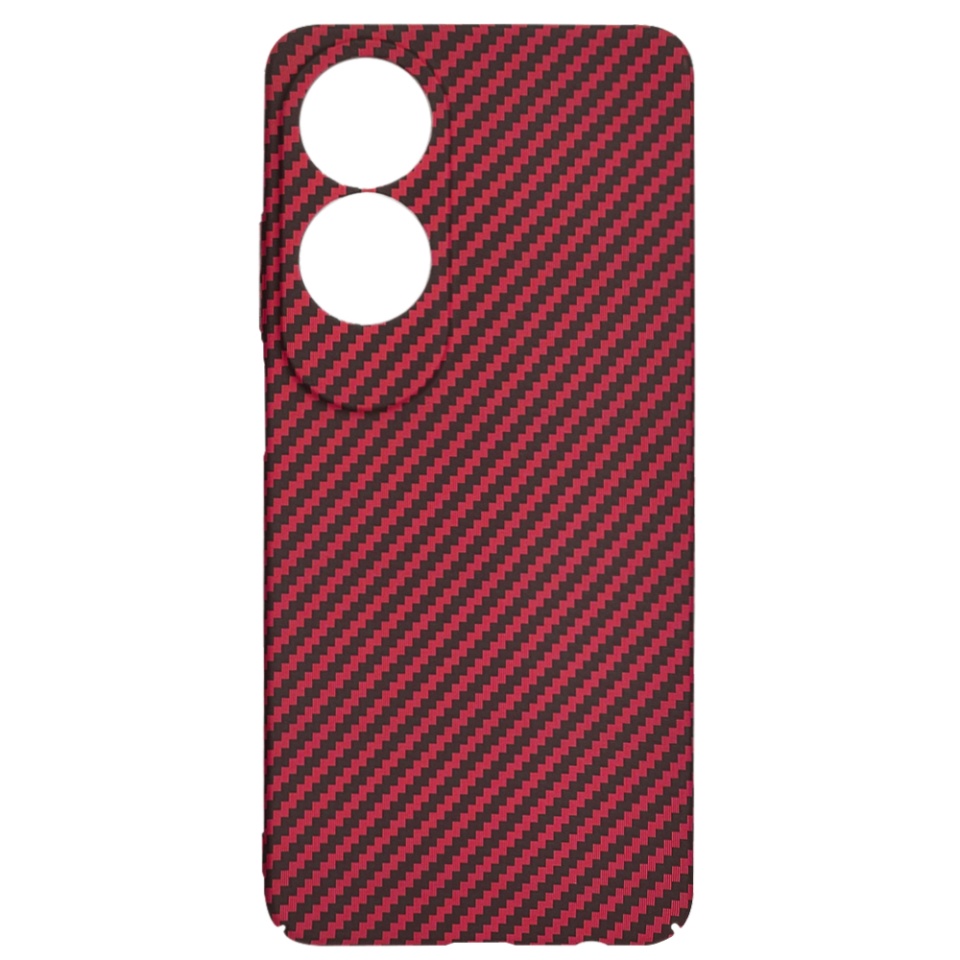 Husa pentru Oppo A60 4G, Finisaj Premium cu Textura de Carbon, Design Elegant, SKDR CarbonFlex - Rosu - 3 | YEO
