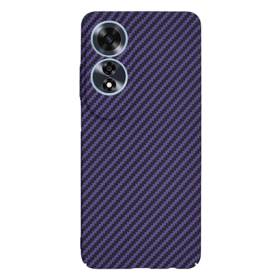 Husa pentru Oppo A60 4G, SKYDDAR INNOVATION, textura carbon, Carbonite FiberShell, set cu sticker, Mov, - 2 | YEO